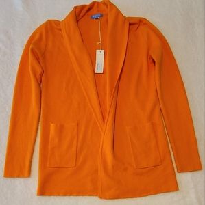 Burgess Cashmere and Cotton Biggio Orange  Travel Coat/Cardigan Size Medium NWT